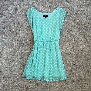 IZ Byer Polka Dot Dress in Mint and White